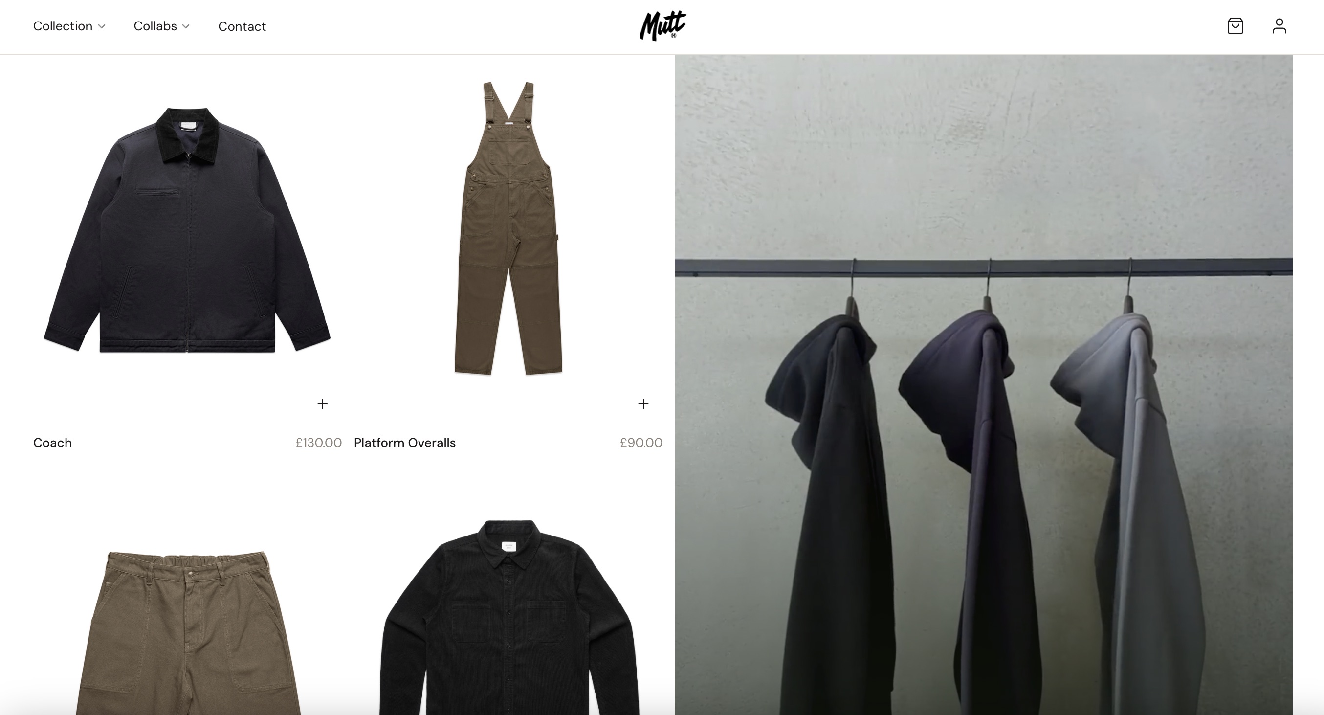 Mutt Clothing — Nomad collection, workwear outerwear and rack